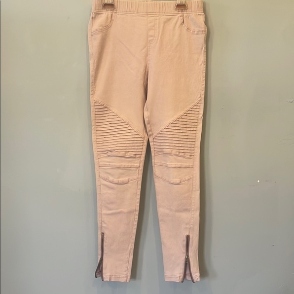Pink Moto Style Pants with Zipper Details - Picture 1 of 6